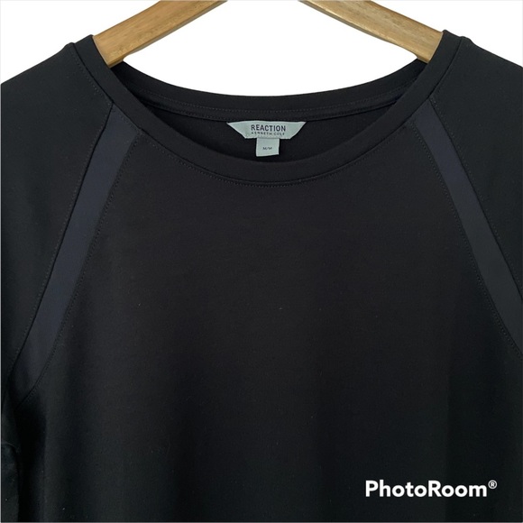 KENNETH COLE REACTION MESH INLAY 3/4 LENGTH SLEEVE BLACK TOP, LADIES MEDIUM - Picture 2 of 5